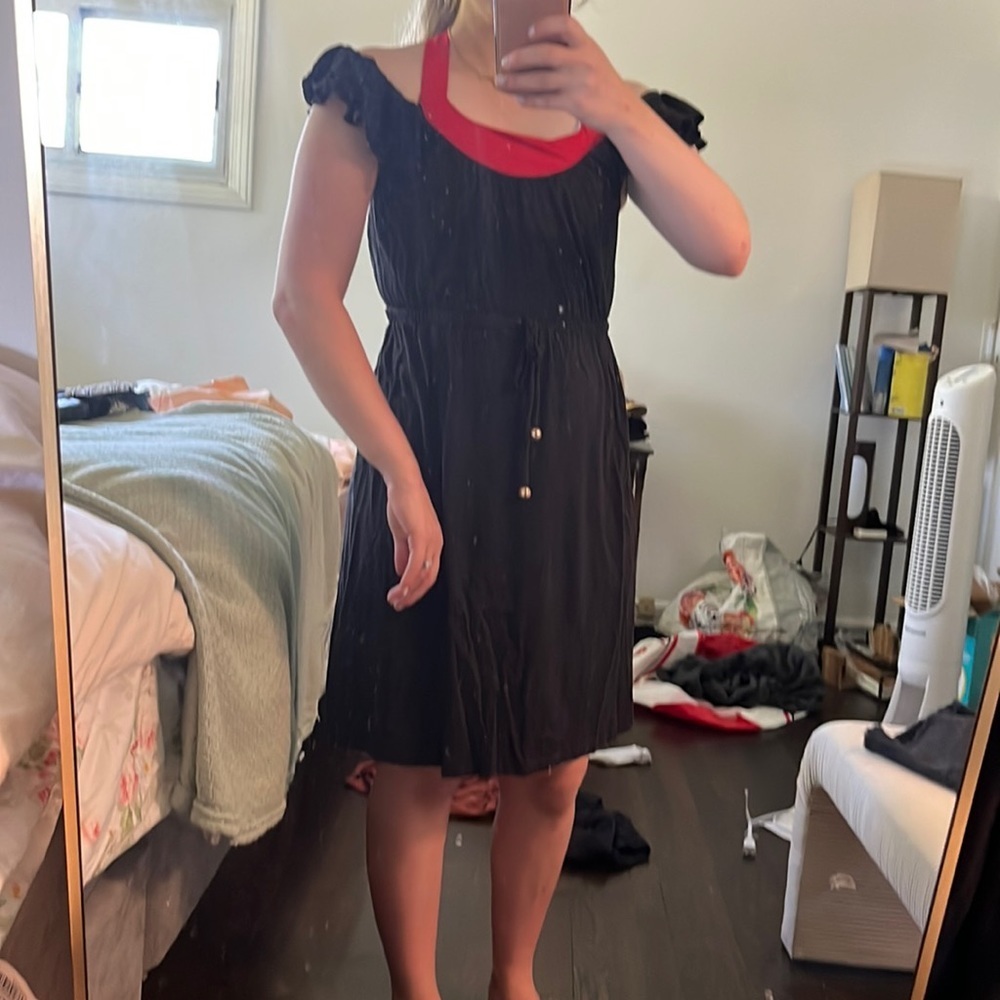 Juicy Couture black off the shoulder cover up dress